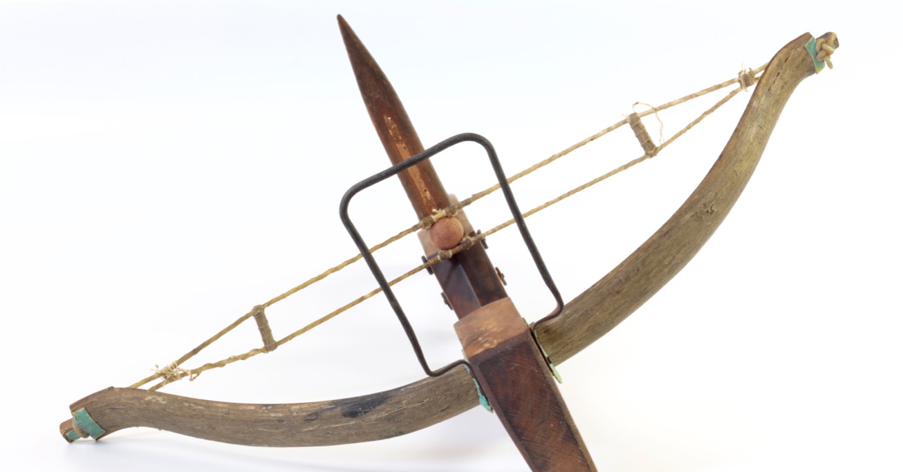 An antique Chinese pellet crossbow.