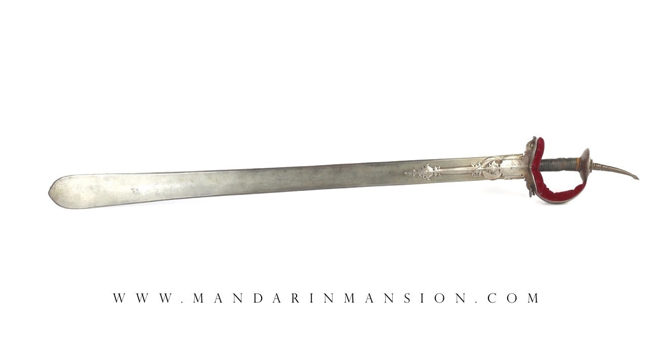 A heavy all-steel Indian khanda sword with wootz blade