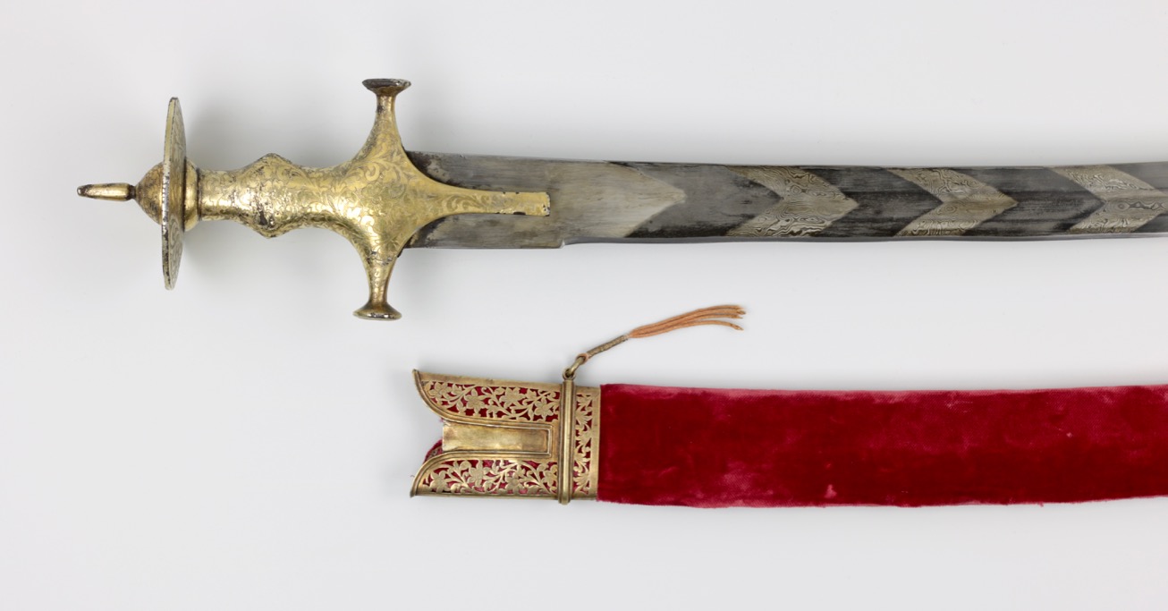 An Indian talwar with chevron patterned blade