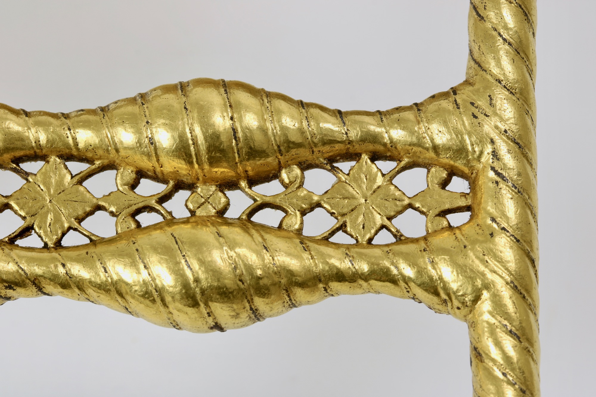 A golden Indian katar with spiral hilt, Bundi style