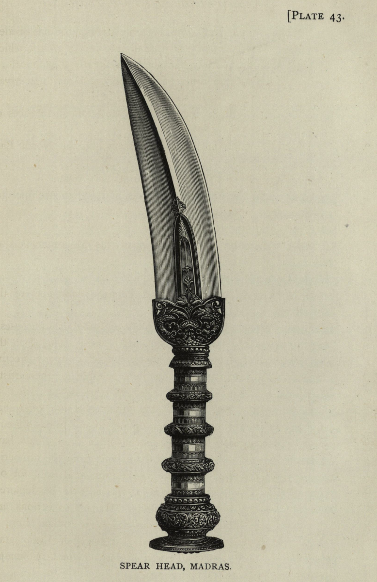 Illustration of a south Indian spearhead by Birdwood, 1880