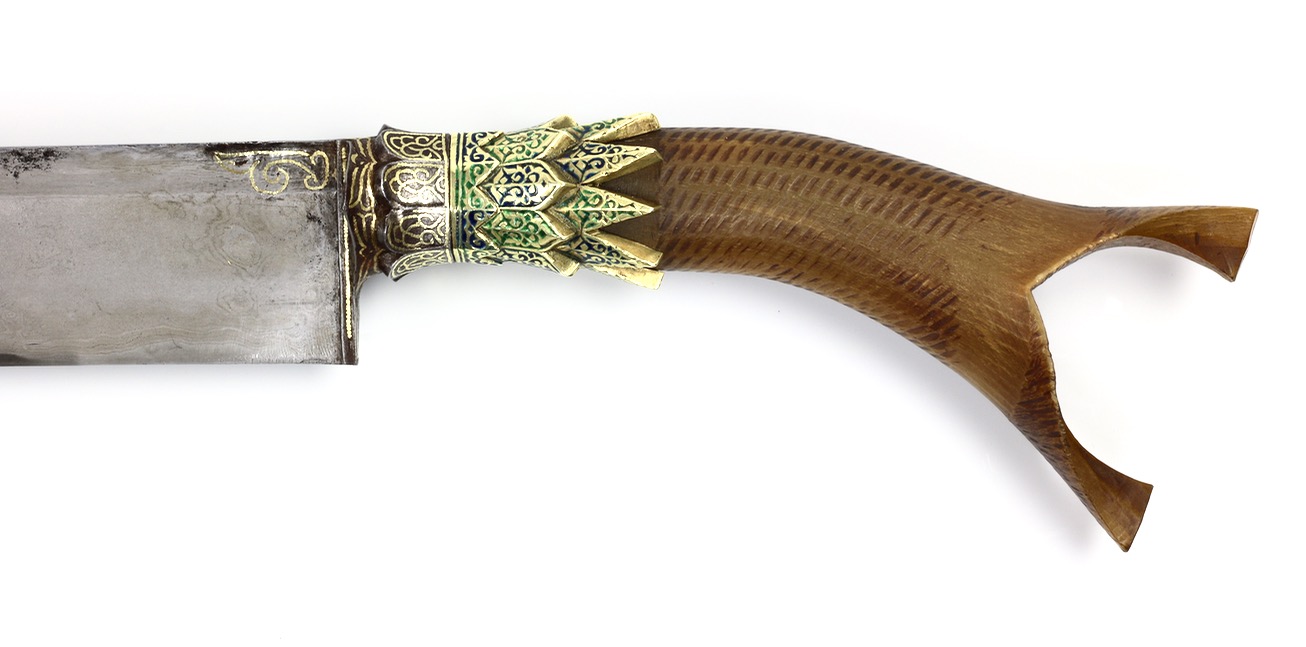 A Sumatran sikin panjang with golden crown