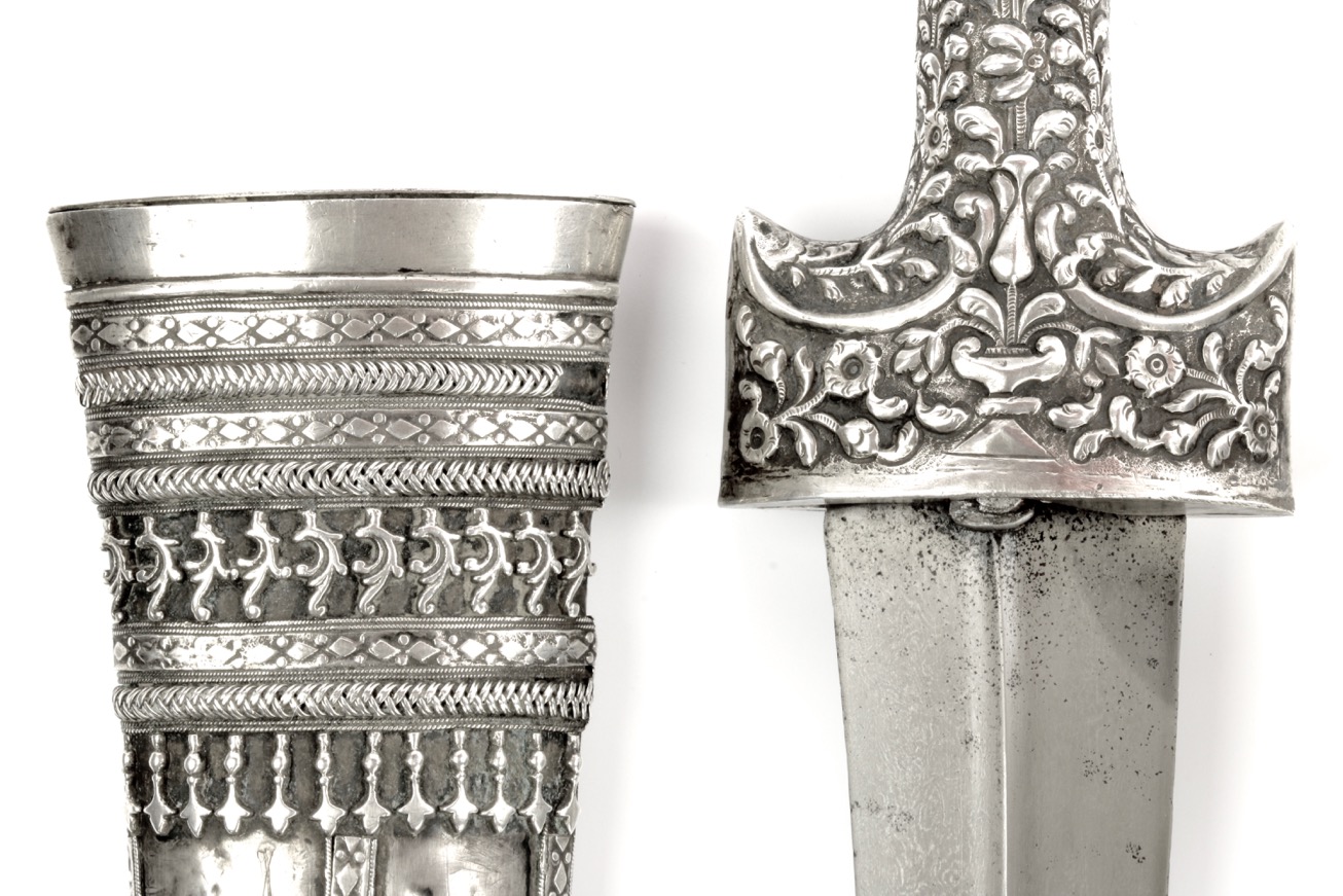 A large silver mounted Ottoman dagger