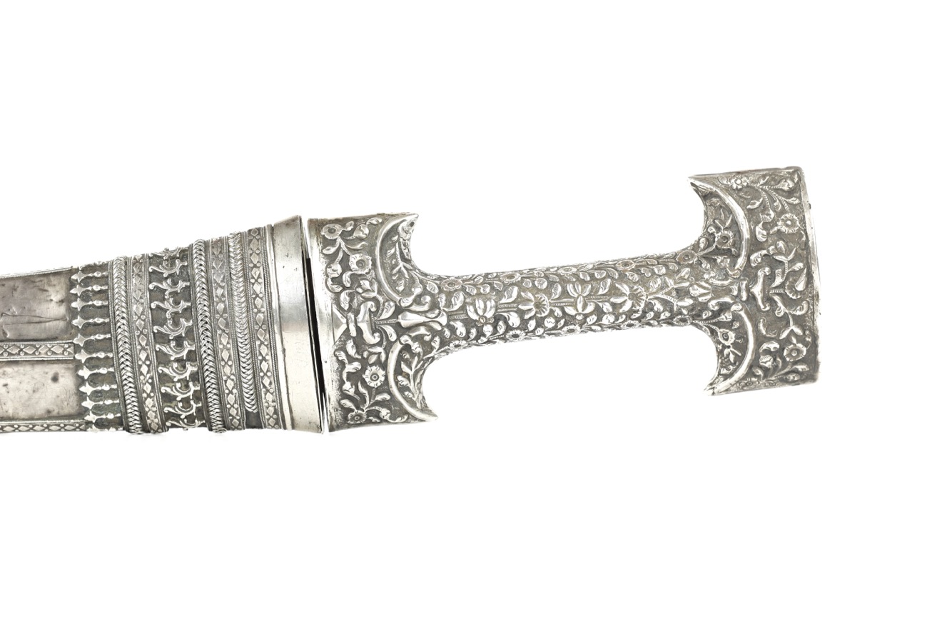 A large silver mounted Ottoman dagger
