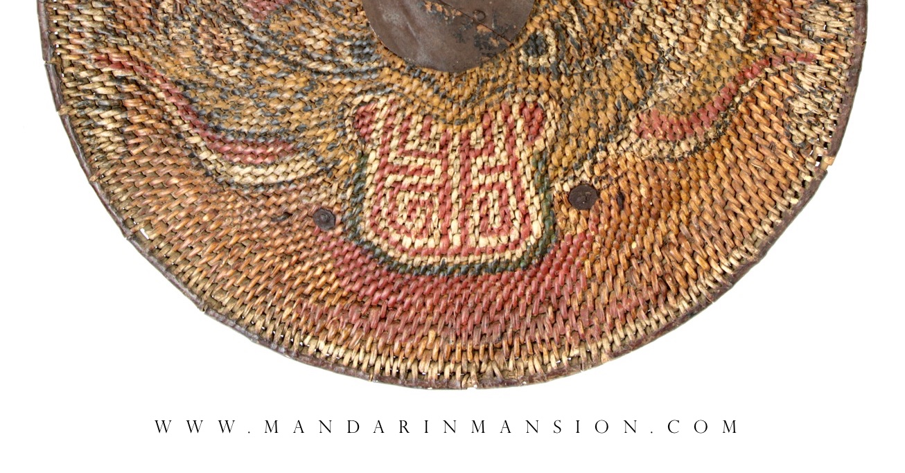 An antique Vietnamese rattan shield