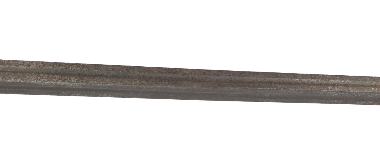 A large Chinese sword breaker of the jian type, a smooth mace.